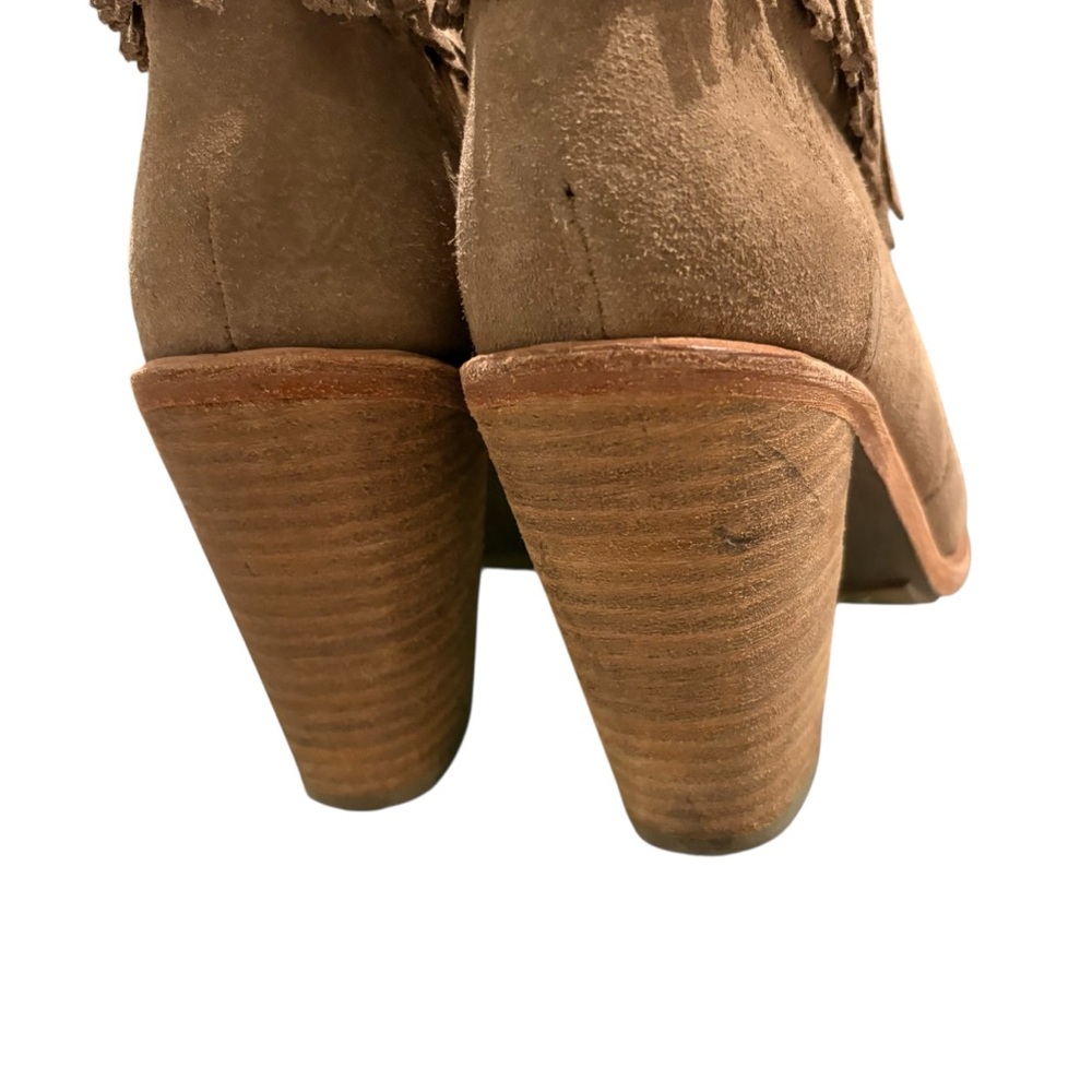 JOlE Loren Fringe Suede Leather Ankle Booties, Sz 37 - Picture 12 of 15